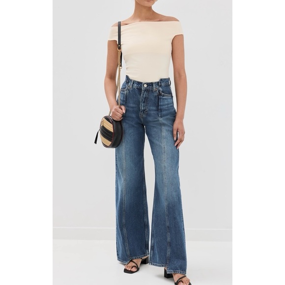 Reformation | Cary High Rise Slouchy Wide Leg Jeans in Cabo Reworked Wash - Picture 4 of 16